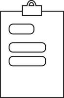 Note symbol of clipboard icon in stroke style. vector