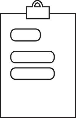 Note symbol of clipboard icon in stroke style.