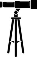 icon of telescope with stand. vector