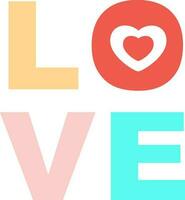 Glossy colorful text Love. vector