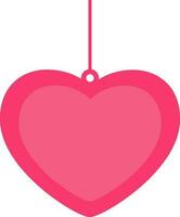 Shiny hanging Pink Heart for Love concept. vector