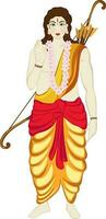 hindú mitológico, señor laxman con arco y flecha. vector
