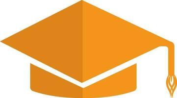Illustration of university graducation hat icon with half shadow. vector
