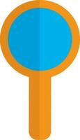 Magnifying glass icon with half shadow for education concept. vector