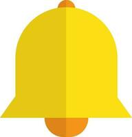 Yellow color of bell icon with half shadow for school concept. vector