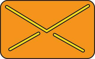 Orange color of new mail envelope icon. vector