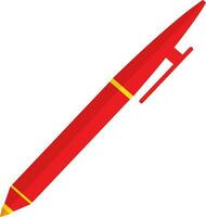 Red pen icon with half shadow for education in illustration. vector