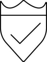 Illustration of Shield with checkmark. vector