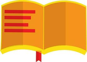Illustration of color open book icon with half shadow for education concept. vector