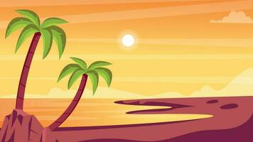 Trendy Beach Sunset vector