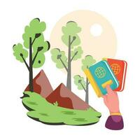 Trendy Forest Passport vector