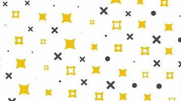 Flat star pattern animation element. Sparkle golden geometric stars motion graphic video