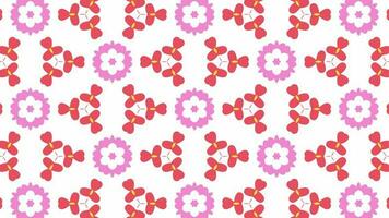 Flowers pattern flat animation design. Cute spring floral seamless background.Blooming flower concept video