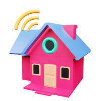 3D smart home icon symbol. Elevate designs with a playful 3D cartoon smart home icon. Perfect for showcasing IoT and smart home technology. png