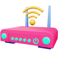 3D internet router. Elevate designs with a playful 3D cartoon smart home icon. Perfect for showcasing IoT and smart home technology. png