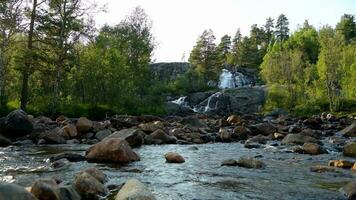 Scenic wilderness landscape in Norway video