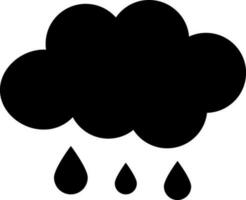 Black cloud with drop on white background. vector