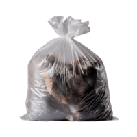 desechable bolso con diferente basura aislado en transparente antecedentes. basura bolso con basura generativo ai png
