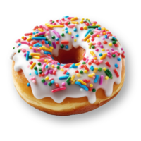 Donut with sprinkles isolated on transparent background. png