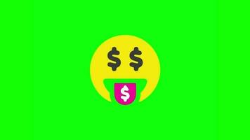 Face Tongue Money Icon Animated video