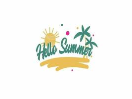 Hello Summer lettering  Text animated ,4k video animated