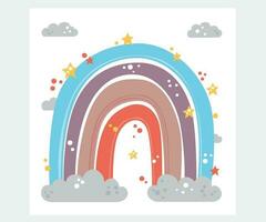 Hand Drawn Rainbow Design Illustration vector