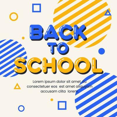 Back to school vector with geometric element background