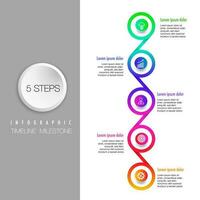 5 5 pasos infografía para negocio presentación vector