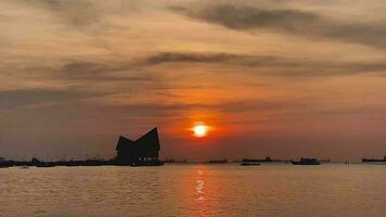 Sky sunset at beach scenery, Whether it's the warm hues of a sunrise or sunset, shimmering reflection of the sun on the clouds, the sky and clouds have the power to inspire feelings of awe and wonder video