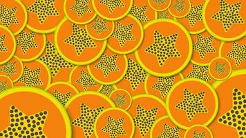 Transition animation of papaya fruit slices with transparent background. video