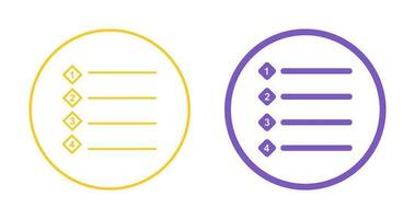 Unique Numbered list Vector Icon