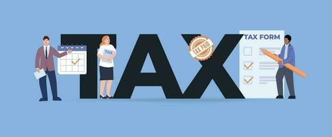 Tax Paying Text Composition vector