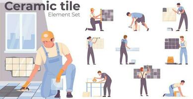 Ceramic Tile Set vector