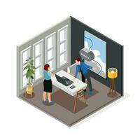 Bad Boss Isometric Composition vector