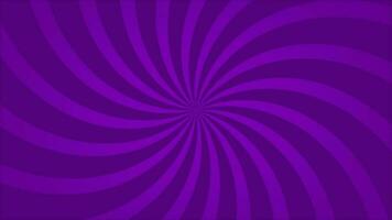 Abstract animation loop background spiral lines rotate in purple cartoon comic style. video