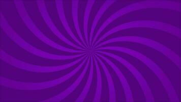 Abstract animation loop background spiral lines rotate in purple cartoon comic style. video