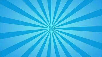 Abstract animation loop background radial lines rotate in blue cartoon comic style. video