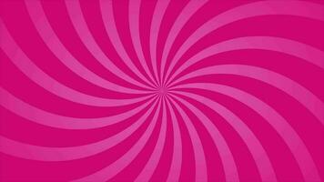 Abstract animation loop background spiral lines rotate in pink cartoon comic style. video
