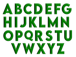 3d paquet de alphabet jaune, rouge, argent, vert, bleu brillant Couleur png