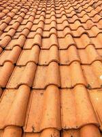 Brown roof tiles with corrugated patterns photo