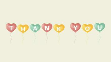 Animated Thank You Text with Love Balloons. Suitable to Put on End of Vlog video