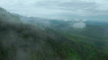 Flying through the clouds, close to the rocks. High Tatras, Slovakia video