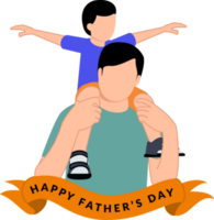 father carrying his son on his soulders or happy father's day png