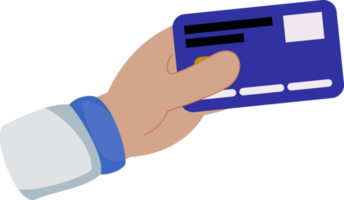 illustration de une main en portant une crédit carte png
