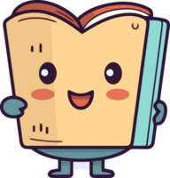 smiling kawaii book character png