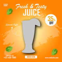 orange juice social media mall psd