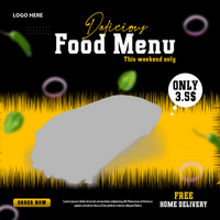 Food menu social media post and banner psd