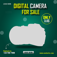 Exclusive camera social media post and banner psd