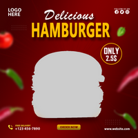 Delicious burger and food menu social media post and template psd