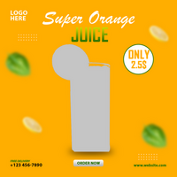 Orange juice social media template psd